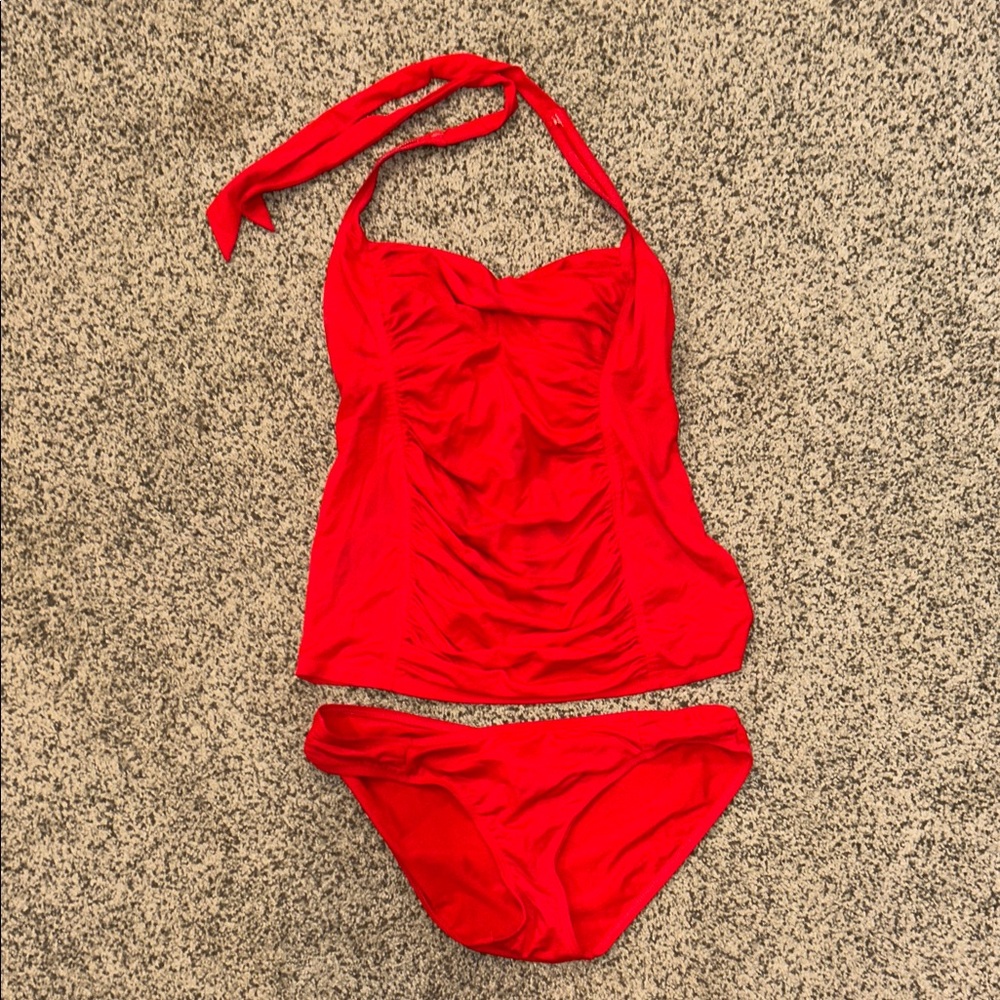 A Pea in the Pod Vibrant Red Maternity Swimsuit